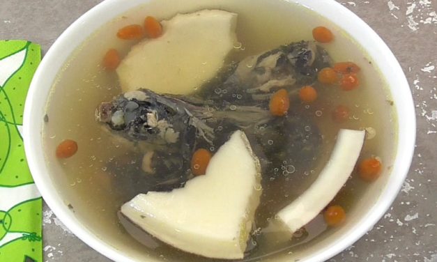Healthy Black Silkie Chicken Soup with Coconut and American Ginseng