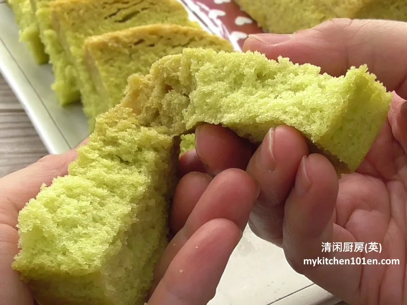 Steamed Pandan Sponge Cake (Whole-egg method, 4-ingredients only)