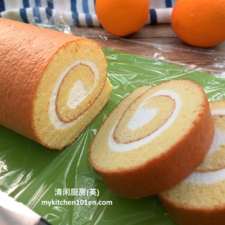 orange swiss roll cake