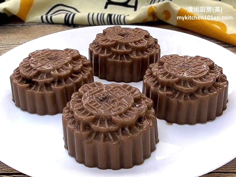 Chocolate Agar Agar Jelly Mooncakes Mykitchen101en Com