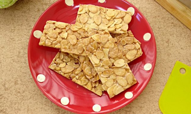 Almond Florentine Brittle – 2 Ingredients, Just Mix and Bake Till Crisp