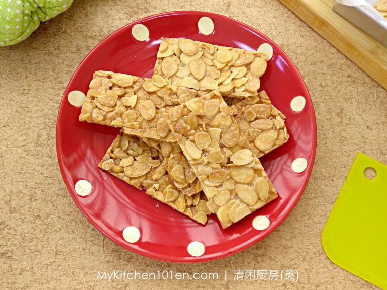 Almond Florentine Brittle 2 Ingredients, Just Mix and Bake Till Crisp