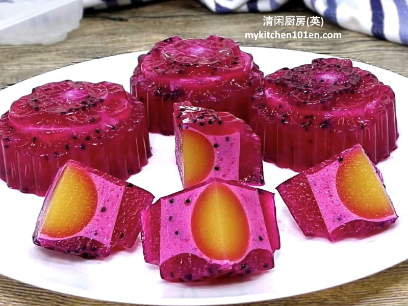 Dragon Fruit Jelly Mooncakes