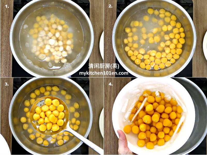 Purple Sweet Potato Sago Dessert with Sweet Potato Tapioca Balls