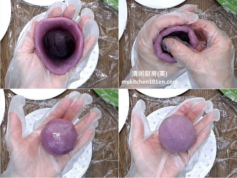 Purple Sweet Potato Snow Skin Mooncake