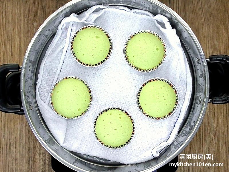 Pandan Egg Sponge Cakes (Ji Dan Gao) Steamed or Baked
