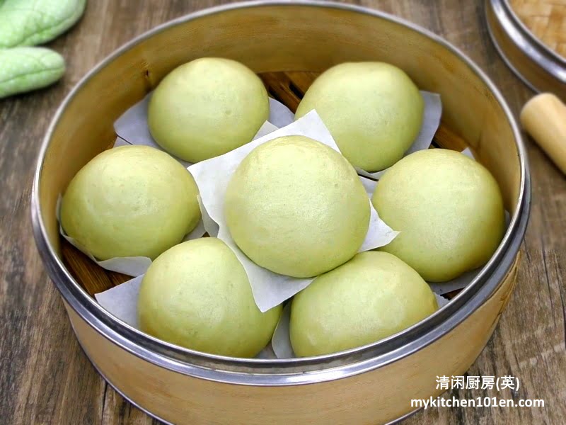 Matcha Mung Bean Pau Chinese Steamed Bun