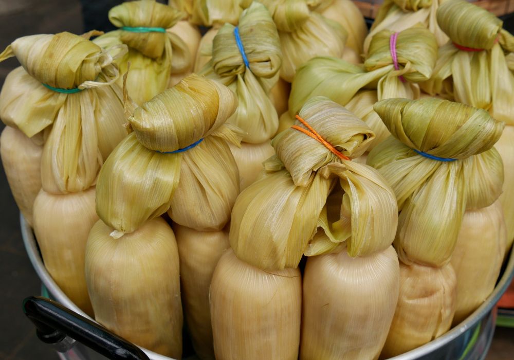 boiled corn with husk