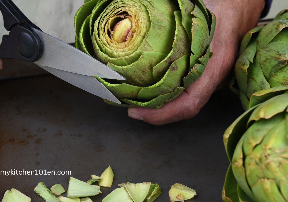 trim artichokes