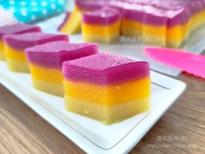 Steamed 3-Colour Sweet Potato Cassava Kuih